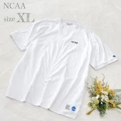 【NCAA】メンズ Tシャツ 半袖 綿100% ホワイト 大きいサイズ XL