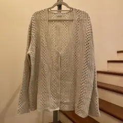 クロシェ Vネックカーディガン ＜A DAY IN THE LIFE＞美品のサムネイル