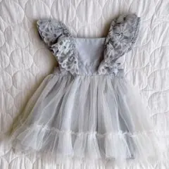 バースデイ　Cottoli ブルーグレー　ベビードレス 80
