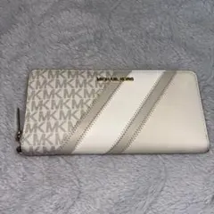 MICHAEL KORS 長財布 ホワイト ストライプ
