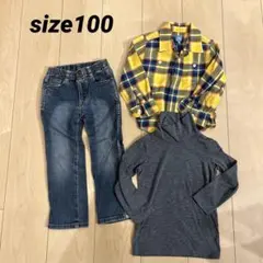 男の子　まとめ売り100 シャツ　トップス　デニム　ジーンズ　 秋冬　長袖