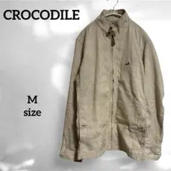 【CROCODILE】一点物✨️(M)麻混ジャケット ベージュ ブルゾン メンズ
