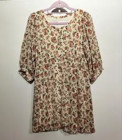 E hyphen world gallery レディース 薔薇柄 ワンピース Fのサムネイル
