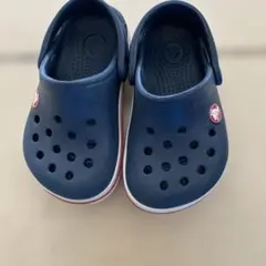 crocs ベビーサンダル ネイビーバックストラップ付き