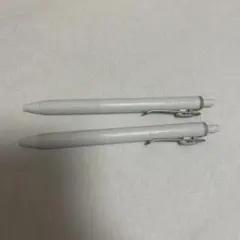 ホワイト ボールペン クリップ付き 2本セット