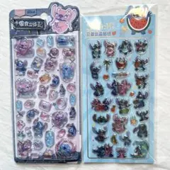 スティッチ　ディズニー　立体 3Dシール うるチュル ボンボンドロップシール
