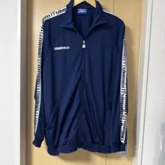 難アリ UMBRO アンブロ トラックジャケット ジャージ XL 紺 ロゴテープのサムネイル