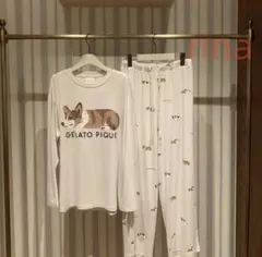 ジェラートピケ コーギー　上下セット　ルームウェア　 16-8