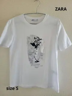 ZARA アートプリント ホワイト Tシャツ S
