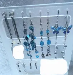 ピアス11点とピアススタンドをおまとめセットで☺️ブルー系