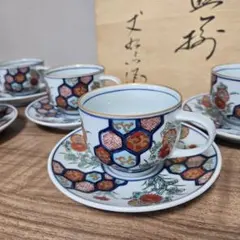 未使用箱付】其泉窯 有田焼 賞美堂 琳派 古伊万里 小皿 約11㎝ 5枚