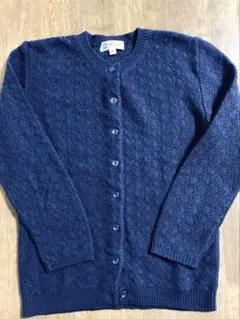 MICHEL KLEIN PARIS 透かし編み ニットカーディガン 七分袖