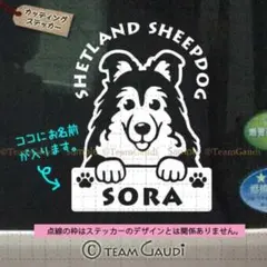 シェットランドシープ　名前入 カッティングステッカー 　シール　ドッグインカー
