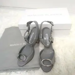 美品MANOLO BLAHNIK マノロブラニク サンダル 35　保存袋箱のサムネイル
