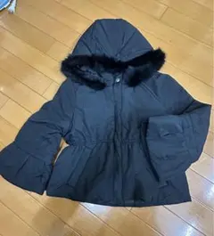 黒 ファー付きフード ダウンジャケット　sizeＭ