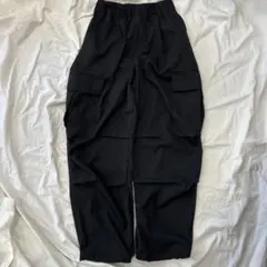 カーゴパンツ ブラック ナイロンカーゴパンツ