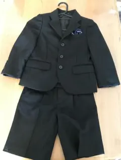 中古ブラックストライプフォーマルスーツ 110cm