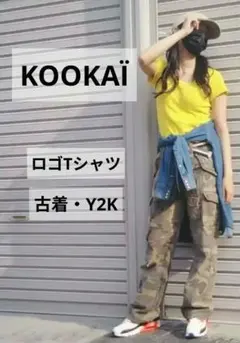 [希少] 90s KOOKAI クーカイ ロゴTシャツ 黄色 Y2K 古着 ★のサムネイル