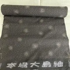 反物　着尺　Lame紬　紬　変わり菱　琉球絣　黒地　銀糸　着物　092a u 反物着尺Lame紬紬変わり菱琉球絣黒地銀糸着物092a u|mercari商品