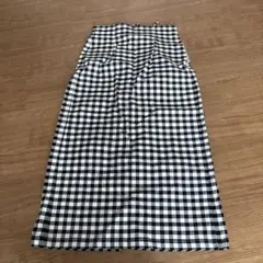 GUギンガムチェック ロングスカート レースアップ