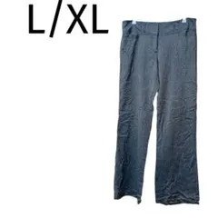 グレー ストレートレッグ スラックス