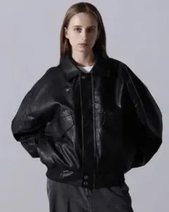 【CLEL】クレイル　ヴィンテージデザイン合皮ブルゾン