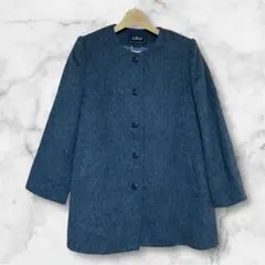 ダークブルー ウールコート