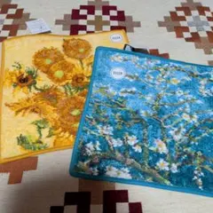 新品 フェイラー ハンカチ ゴッホ サンフラワーズ アーモンド