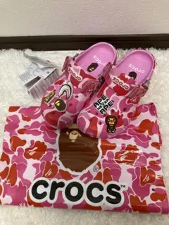 bape crocs べイプ X クロックス クラシック クロッグ pink A BATHING APE x Crocs Classic Clog - Pink – mStore.Kh