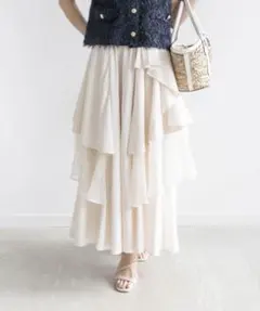 ⭐️セール⭐️ RANDA ランダ アシンメトリーティアードスカート 1 ベージュのサムネイル