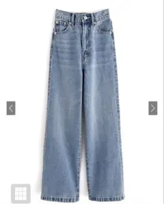 新品、未使用タグ付き　ハイウエストセミワイドデニムパンツ［fo1843］
