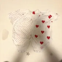 プチバトー　ロンパース　ハート柄