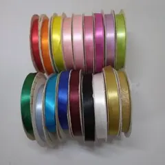 片面サテンリボン　 幅12mm ☓3M 　　　　　　お好きな色3色選択(計9M)