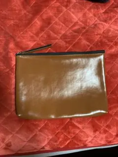 ブラウン 合成皮革 クラッチバッグ