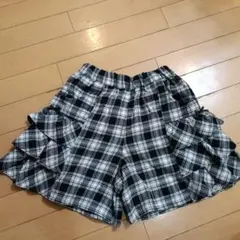 マザウェイズ　チェック柄フリルハーフパンツ 150