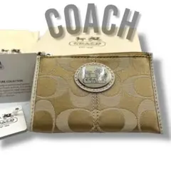 COACH コーチ M09/026コインケース ベージュ系 シグネチャー