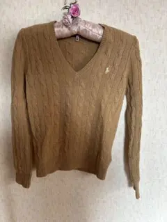 Polo Ralph Lauren ベージュ Vネック セーター XS