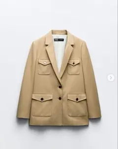 【ZARA】テーラードジャケット ベージュ XS
