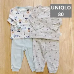 ユニクロ　ベビーパジャマ2セット アナ雪　アニマル　80