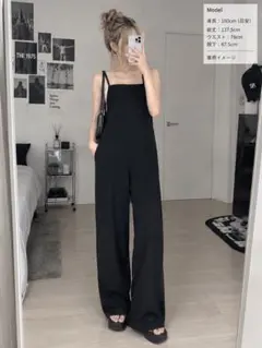 グレイル リネン混 キャミサロペット ブラック 黒