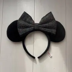 ミッキー耳カチューシャ ビーズリボン付き