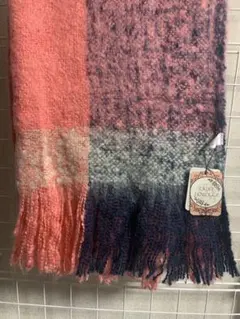 Lunejumelle チェック柄マフラー ピンク グレー ネイビー