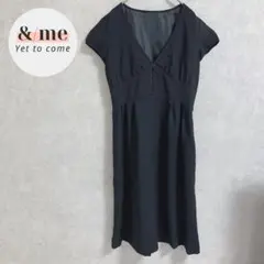 美品　ノンブルアンペール　半袖膝丈ワンピース　Ｖネック　ウール　ナイロン　日本製のサムネイル