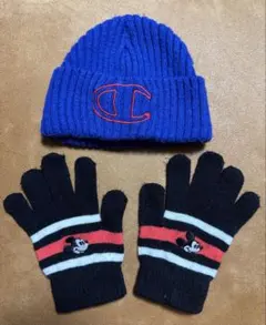 【☆Champion ニット帽とミッキー手袋セット☆】
