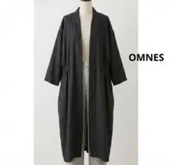 OMNES リネンコットンボイルロングジレカーディガン