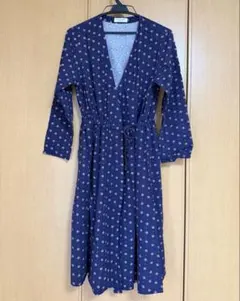 Cepo カシュクールワンピース シャツワンピース　ネイビー M 柄　美品のサムネイル