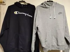 美品　Champion　パーカー+NIKE　パーカー　サイズ2XL　2着セット