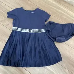 ネイビー プリーツスカート 半袖ドレスのサムネイル