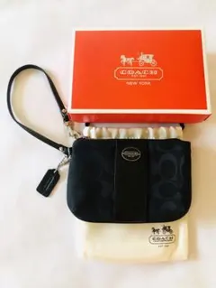 新品 未使用 COACH コーチ ポーチ ミニバッグ ブラック