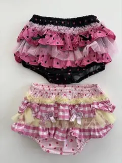 panpantutuフリル付きドット柄パンツ2点セット